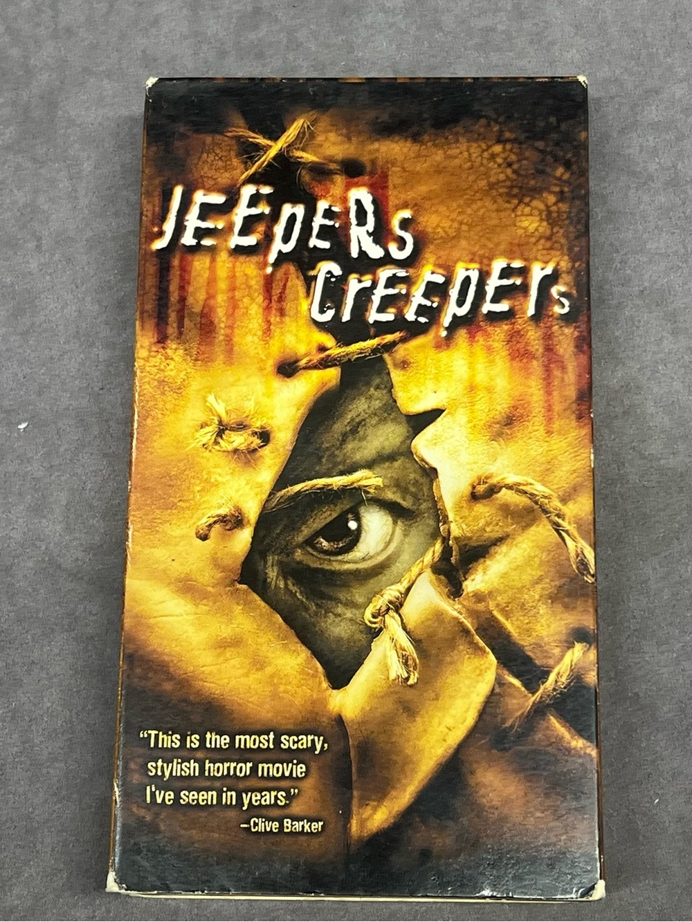 Jeepers Creepers VHS Tape - Yellow Artwork